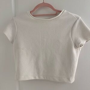 H&M Off White Crop Top Size 6